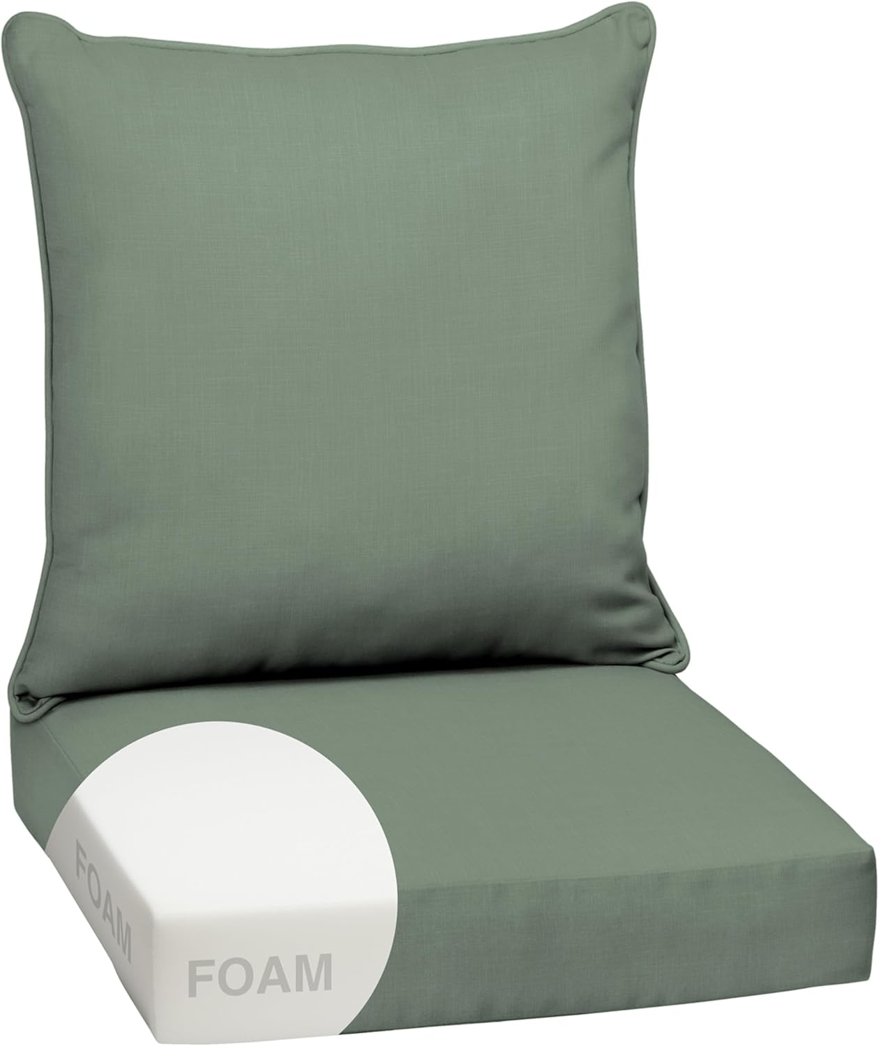 Arden Outdoor Deep Seat Cushion Set, 24 in x 24 in, Weather-Proof, Rain-Proof, Fade Resistant Patio Cushion for Chair, Sofa, and Couch Sapphire Blue Leala