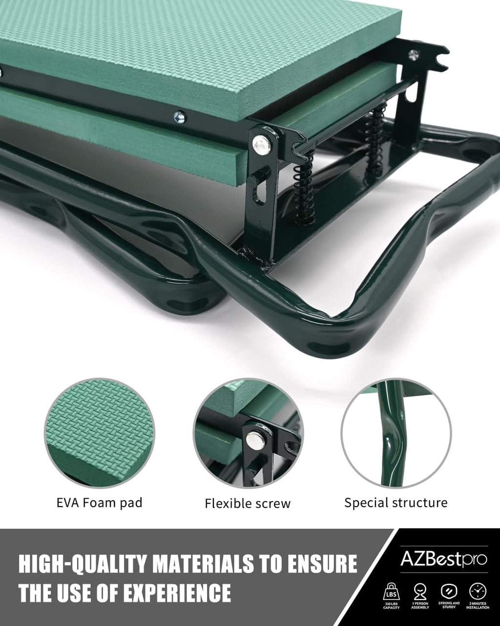 Garden Stool and Kneeler,Foldable Gardening Bench with Tool Bag Pouch EVA and Garden Gloves,Garden Kneeler and Seat Gardening Gift for Women Men