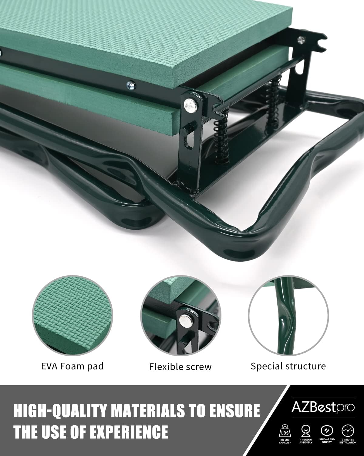 Garden Stool and Kneeler,Foldable Gardening Bench with Tool Bag Pouch EVA and Garden Gloves,Garden Kneeler and Seat Gardening Gift for Women Men