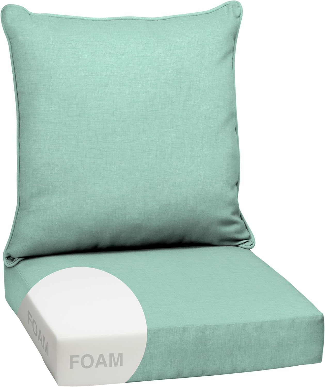 Arden Outdoor Deep Seat Cushion Set, 24 in x 24 in, Weather-Proof, Rain-Proof, Fade Resistant Patio Cushion for Chair, Sofa, and Couch Sapphire Blue Leala