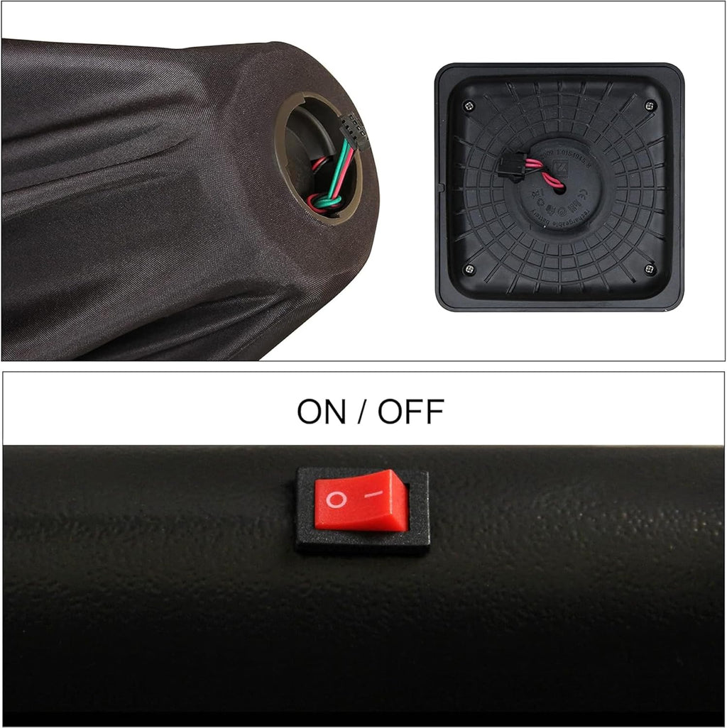 Blissun 9 ft Solar Umbrella 32 LED Lighted Patio Umbrella Table Market Umbrella with Tilt and Crank Outdoor Umbrella for Garden, Deck, Backyard, Pool and Beach (Black and White)