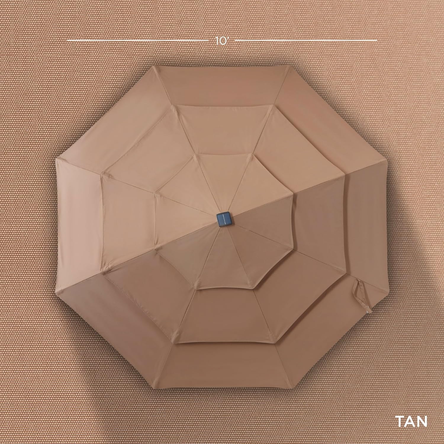 Best Choice Products 10ft 3-Tier Patio Umbrella, Outdoor Market Sun Shade for Backyard, Deck, Poolside w/ 24 LED Lights, Tilt Adjustment, Easy Crank, 8 Ribs