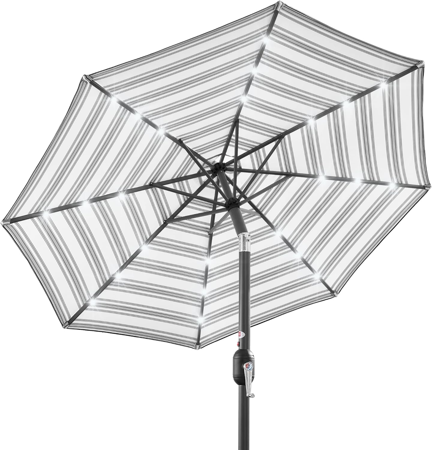 Best Choice Products 10ft Solar Polyester LED Lighted Patio Umbrella w/Tilt Adjustment and UV-Resistant Fabric