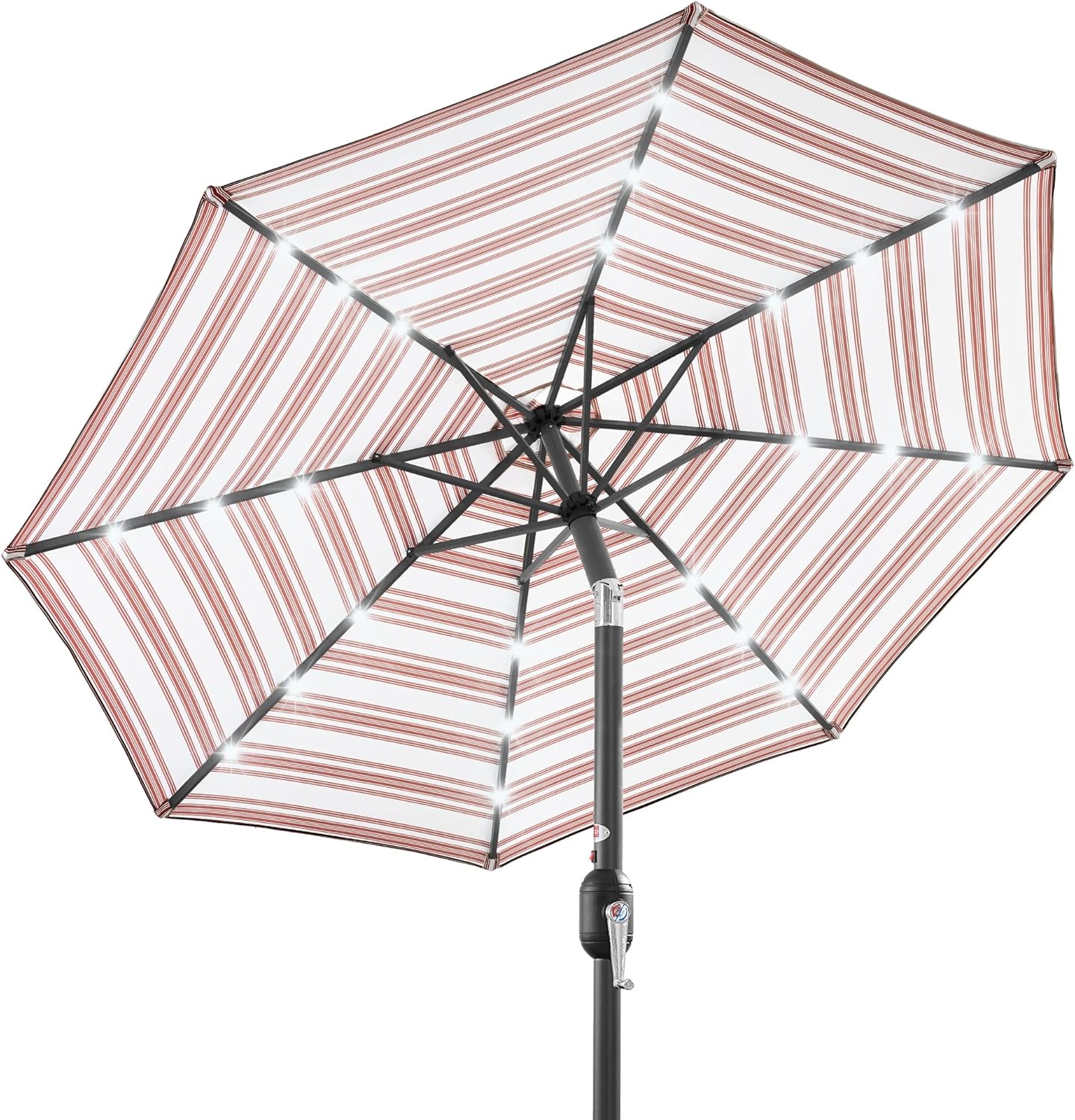 Best Choice Products 10ft Solar Polyester LED Lighted Patio Umbrella w/Tilt Adjustment and UV-Resistant Fabric