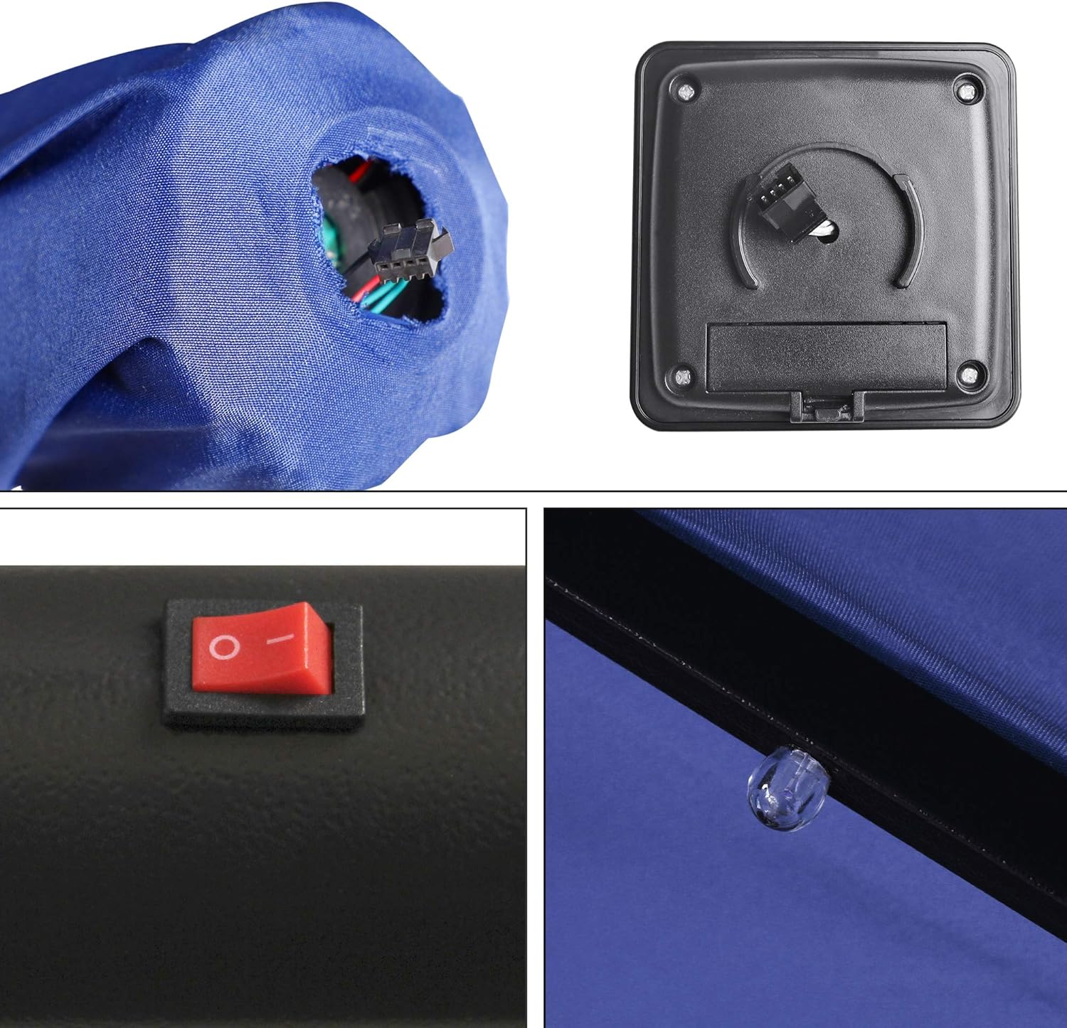 Blissun 7.5 ft Solar Umbrella, 18 LED Lighted Patio Umbrella, Table Market Umbrella