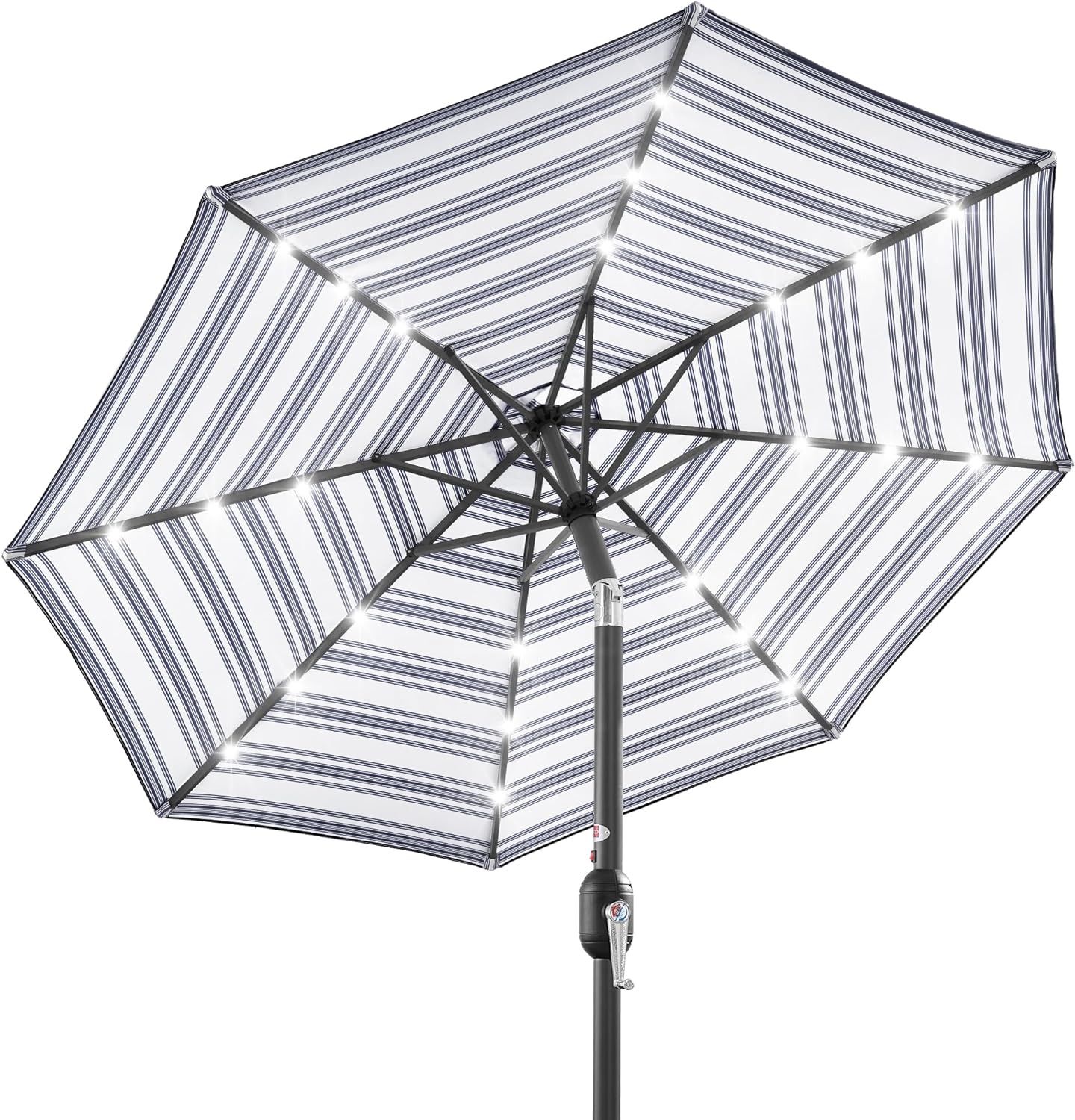 Best Choice Products 10ft Solar Polyester LED Lighted Patio Umbrella w/Tilt Adjustment and UV-Resistant Fabric