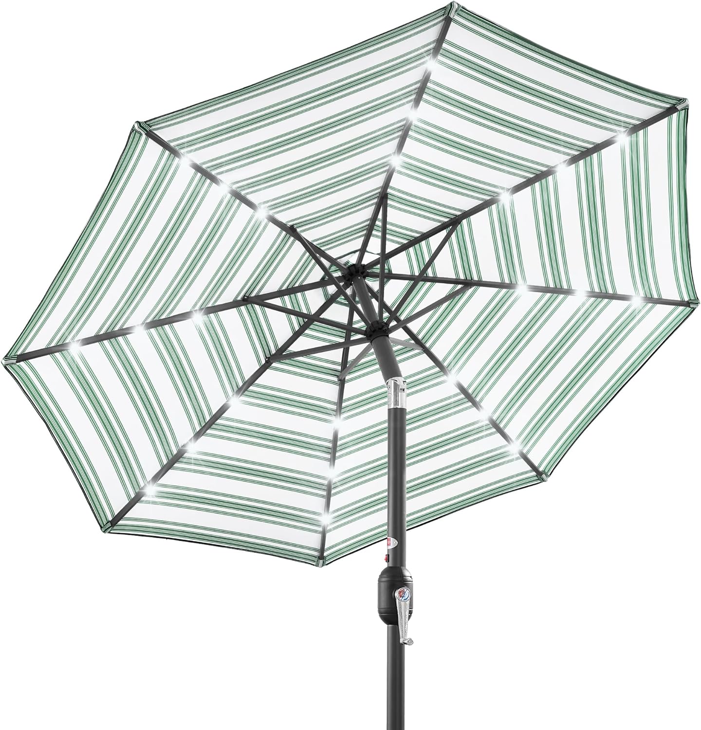 Best Choice Products 10ft Solar Polyester LED Lighted Patio Umbrella w/Tilt Adjustment and UV-Resistant Fabric
