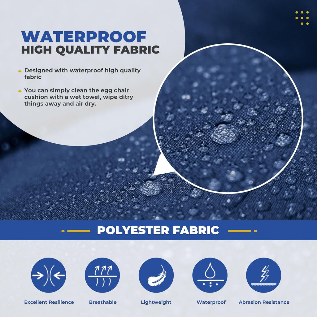 Wicker Chair Cushions, Waterproof Outdoor Loveseat Cushions for Patio Furniture, 3 Pieces Wicker Furniture Cushions, 1 Loveseat and 2 U-Shaped Cushions, Blue