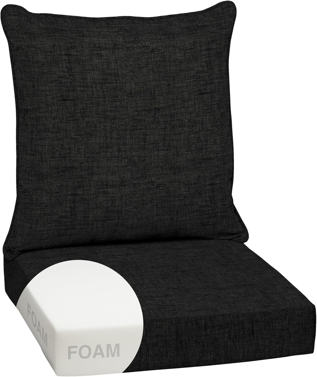 Arden Outdoor Deep Seat Cushion Set, 24 in x 24 in, Weather-Proof, Rain-Proof, Fade Resistant Patio Cushion for Chair, Sofa, and Couch Sapphire Blue Leala