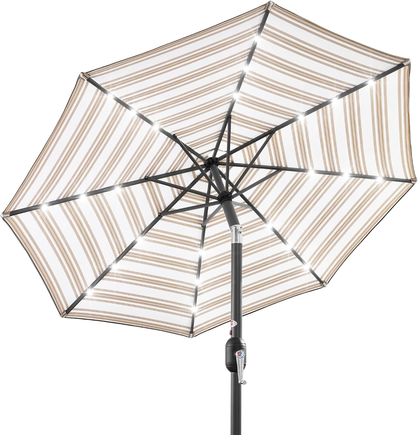 Best Choice Products 10ft Solar Polyester LED Lighted Patio Umbrella w/Tilt Adjustment and UV-Resistant Fabric