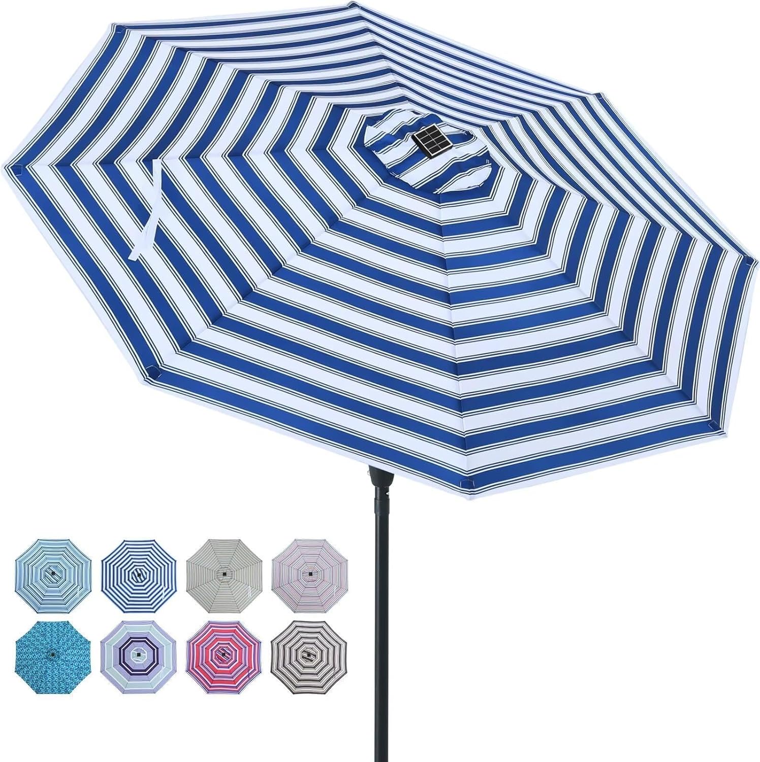 ABCCANOPY Durable Solar Led Patio Umbrellas with 32LED Lights 9FT (Orange)