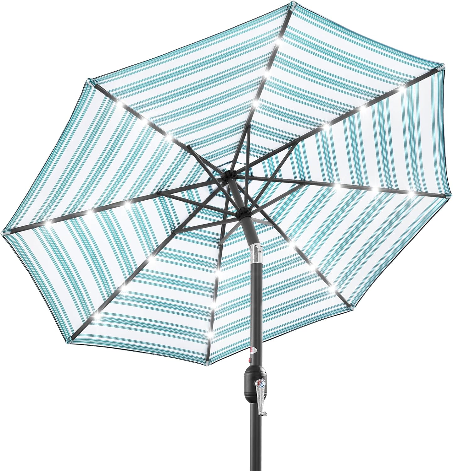 Best Choice Products 10ft Solar Polyester LED Lighted Patio Umbrella w/Tilt Adjustment and UV-Resistant Fabric