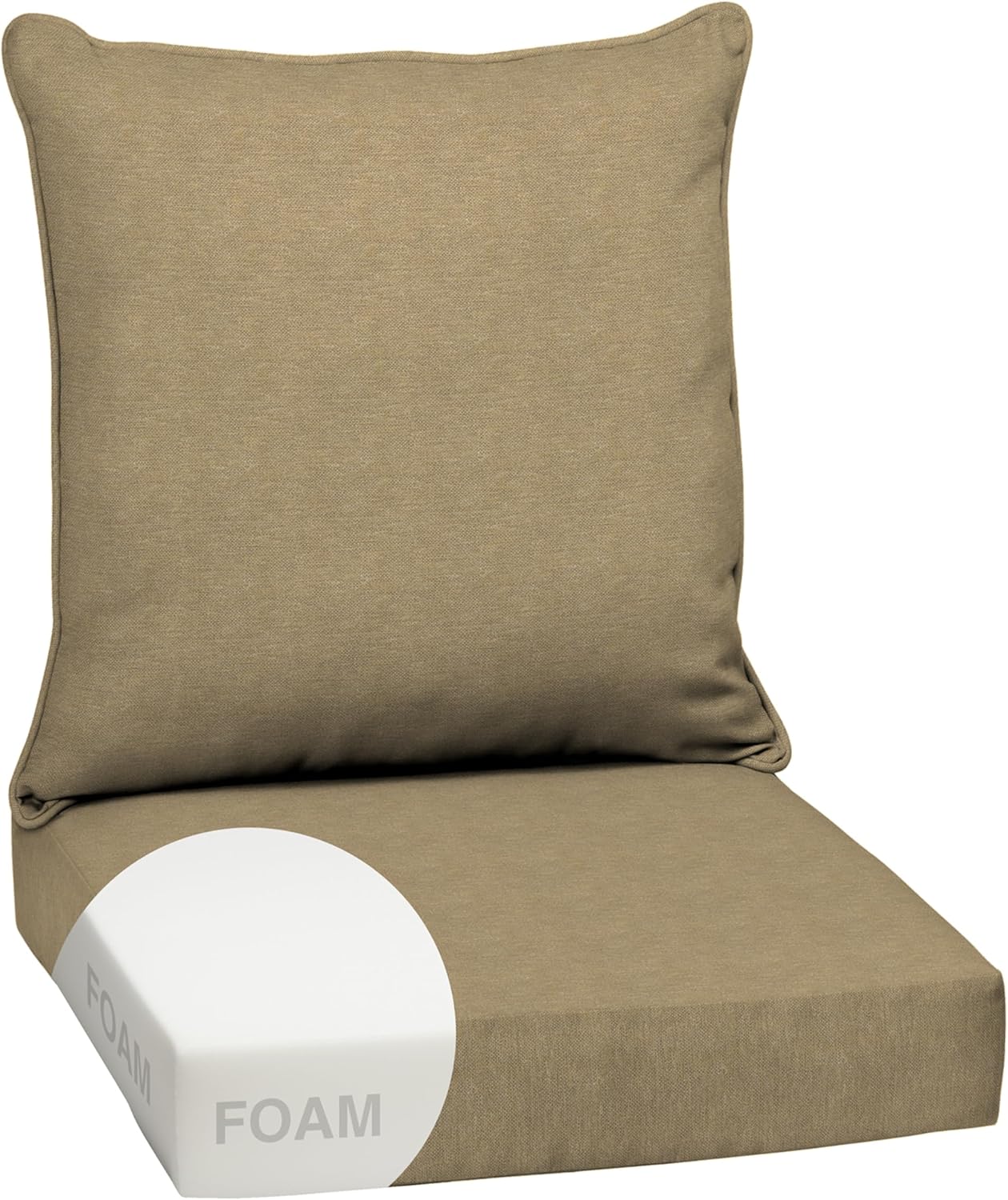 Arden Outdoor Deep Seat Cushion Set, 24 in x 24 in, Weather-Proof, Rain-Proof, Fade Resistant Patio Cushion for Chair, Sofa, and Couch Sapphire Blue Leala