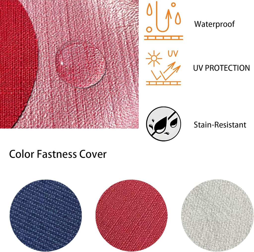 20"x20" Outdoor Universal Cushion Set of 1, Patio Cushions with Handles & Tiesi, Water-Proof Stain-Resistant UV Resistant Weather Resistant High Resilience Foam with YKK Zippers,Chili