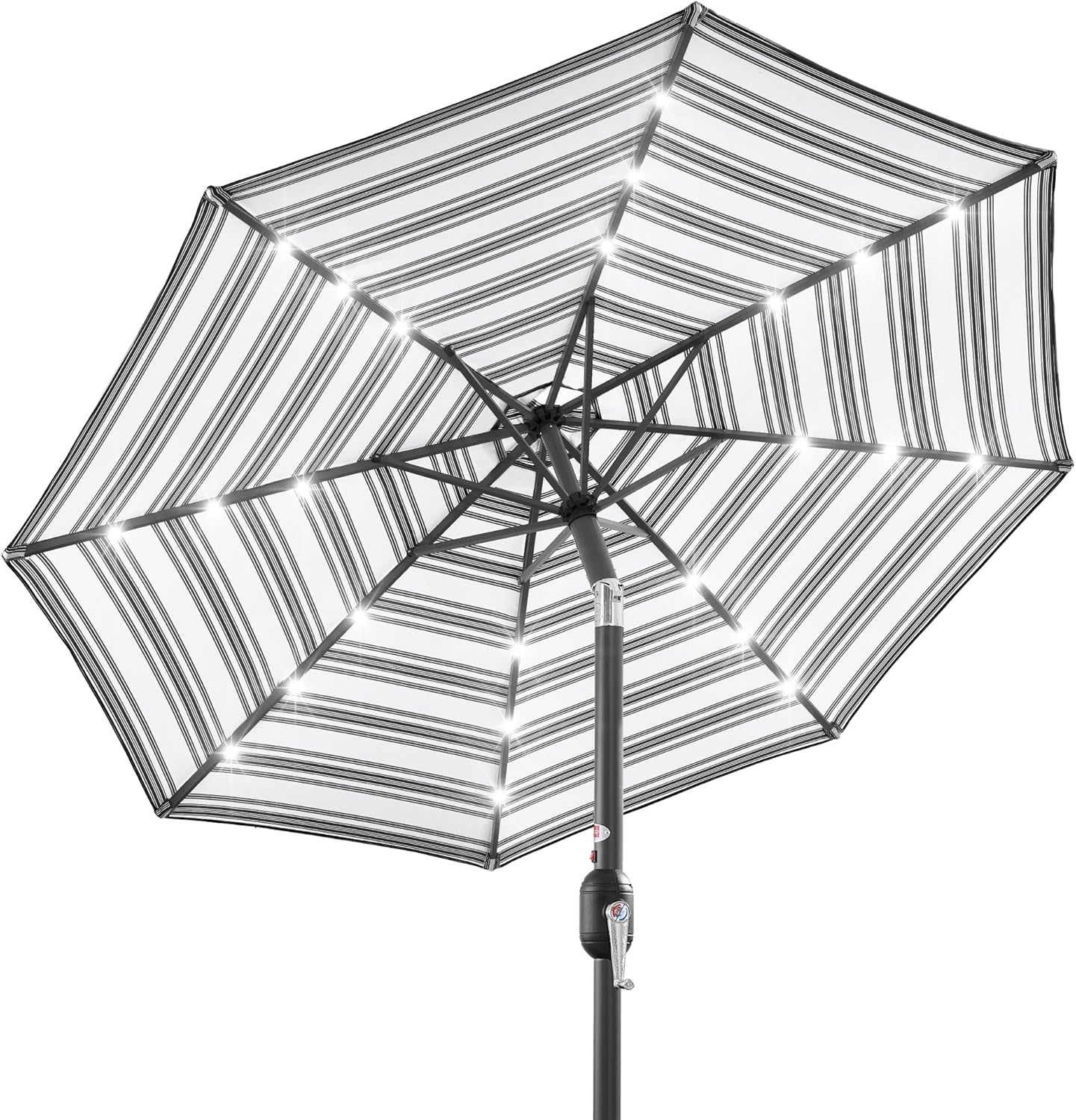 Best Choice Products 10ft Solar Polyester LED Lighted Patio Umbrella w/Tilt Adjustment and UV-Resistant Fabric