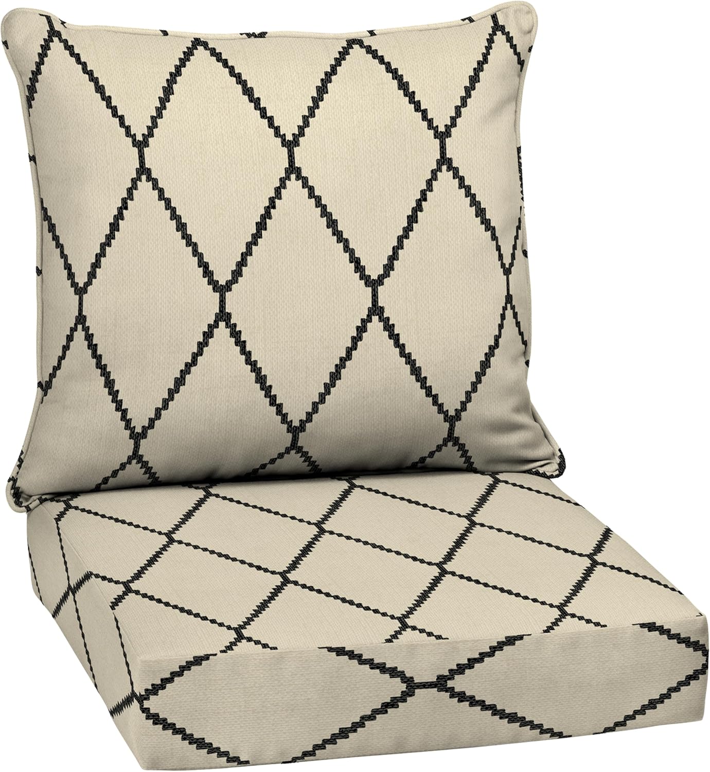 Arden Outdoor Deep Seat Cushion Set, 24 in x 24 in, Weather-Proof, Rain-Proof, Fade Resistant Patio Cushion for Chair, Sofa, and Couch Sapphire Blue Leala