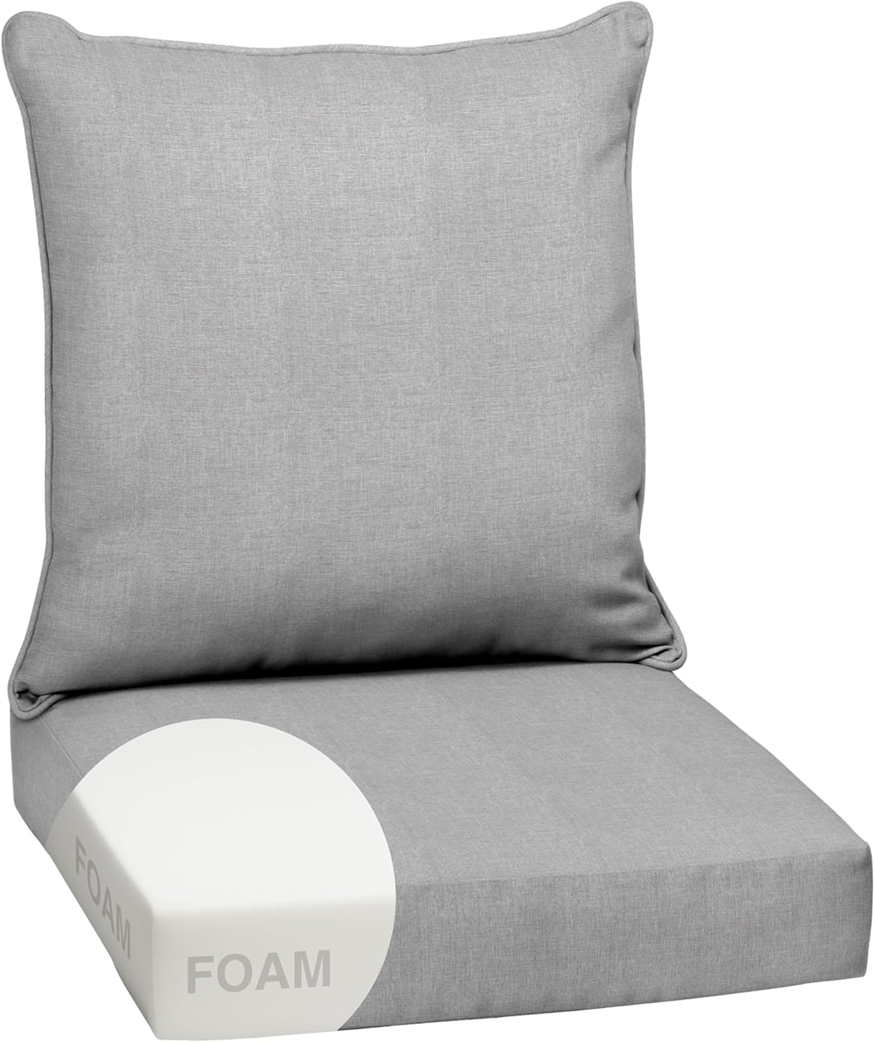 Arden Outdoor Deep Seat Cushion Set, 24 in x 24 in, Weather-Proof, Rain-Proof, Fade Resistant Patio Cushion for Chair, Sofa, and Couch Sapphire Blue Leala