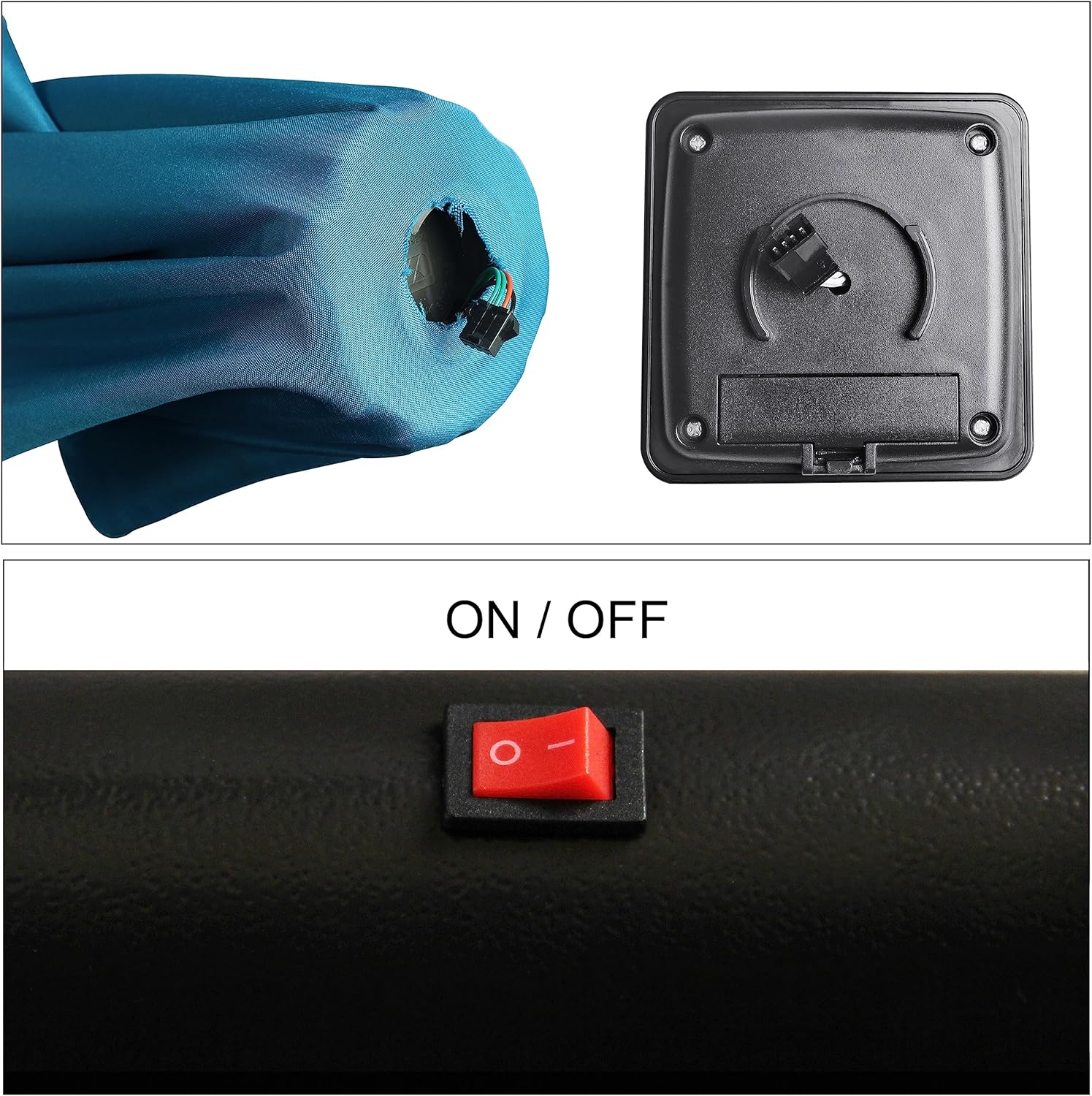 Blissun 9 ft Solar Umbrella 32 LED Lighted Patio Umbrella Table Market Umbrella with Tilt and Crank Outdoor Umbrella for Garden, Deck, Backyard, Pool and Beach (Cerulean)