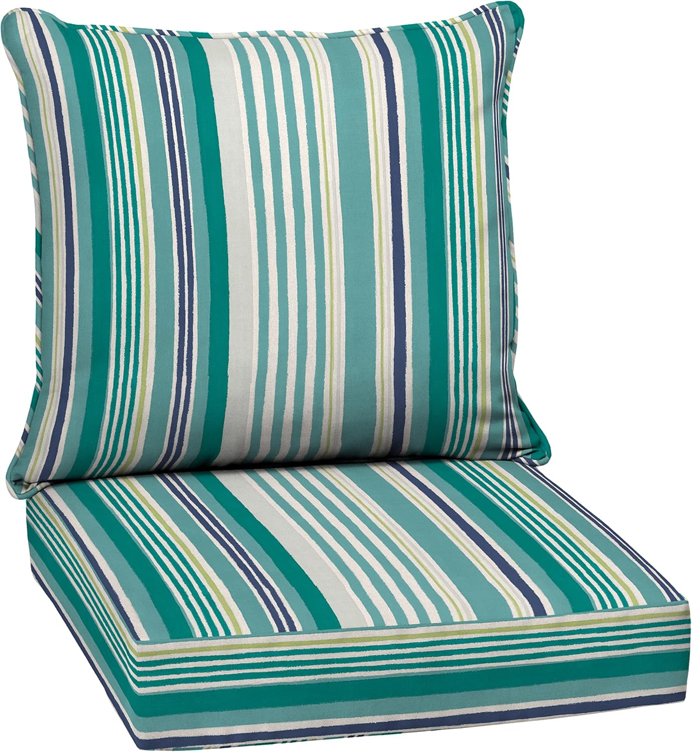 Arden Outdoor Deep Seat Cushion Set, 24 in x 24 in, Weather-Proof, Rain-Proof, Fade Resistant Patio Cushion for Chair, Sofa, and Couch Sapphire Blue Leala