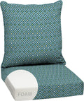 Arden Outdoor Deep Seat Cushion Set, 24 in x 24 in, Weather-Proof, Rain-Proof, Fade Resistant Patio Cushion for Chair, Sofa, and Couch Sapphire Blue Leala