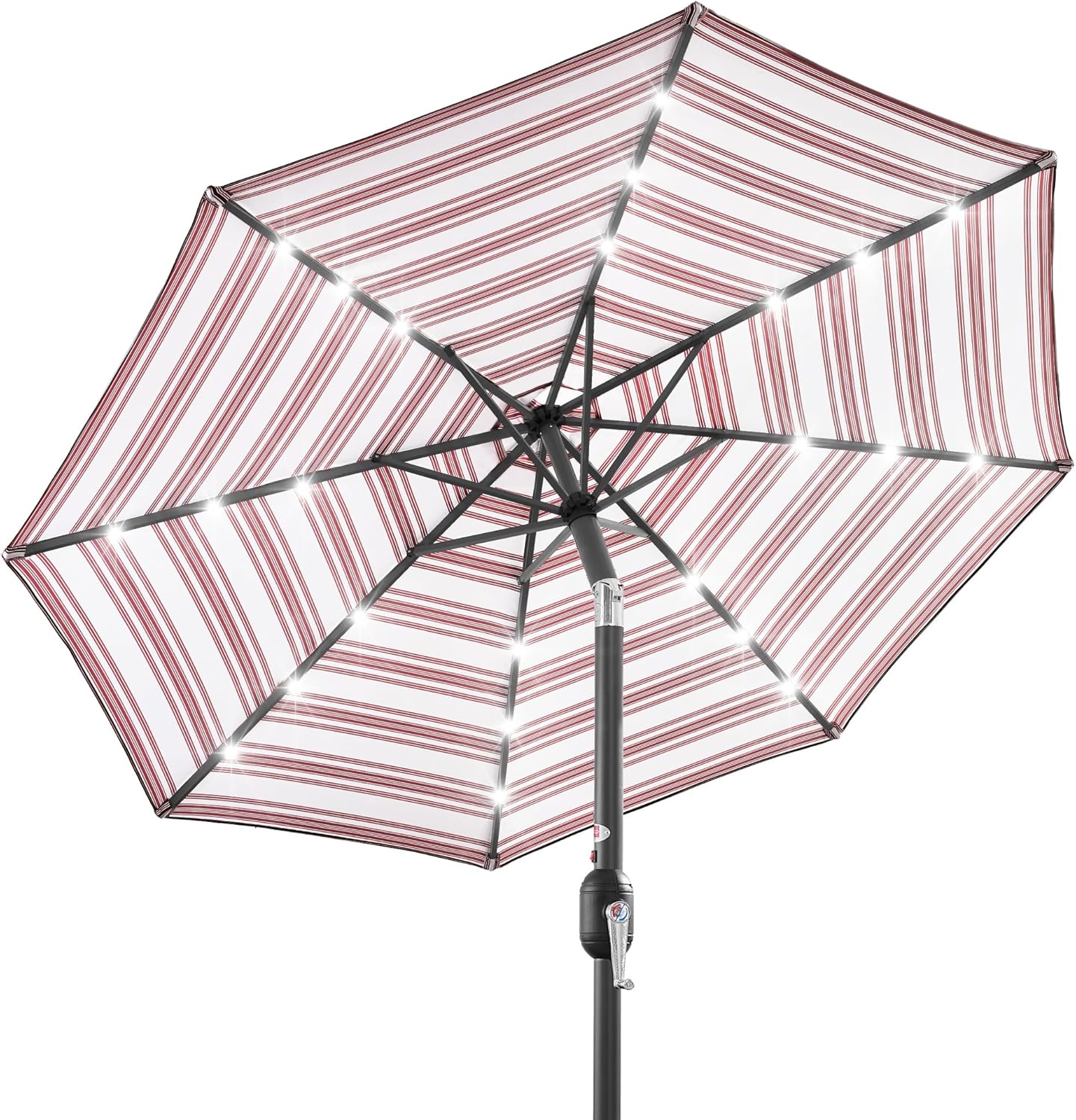 Best Choice Products 10ft Solar Polyester LED Lighted Patio Umbrella w/Tilt Adjustment and UV-Resistant Fabric