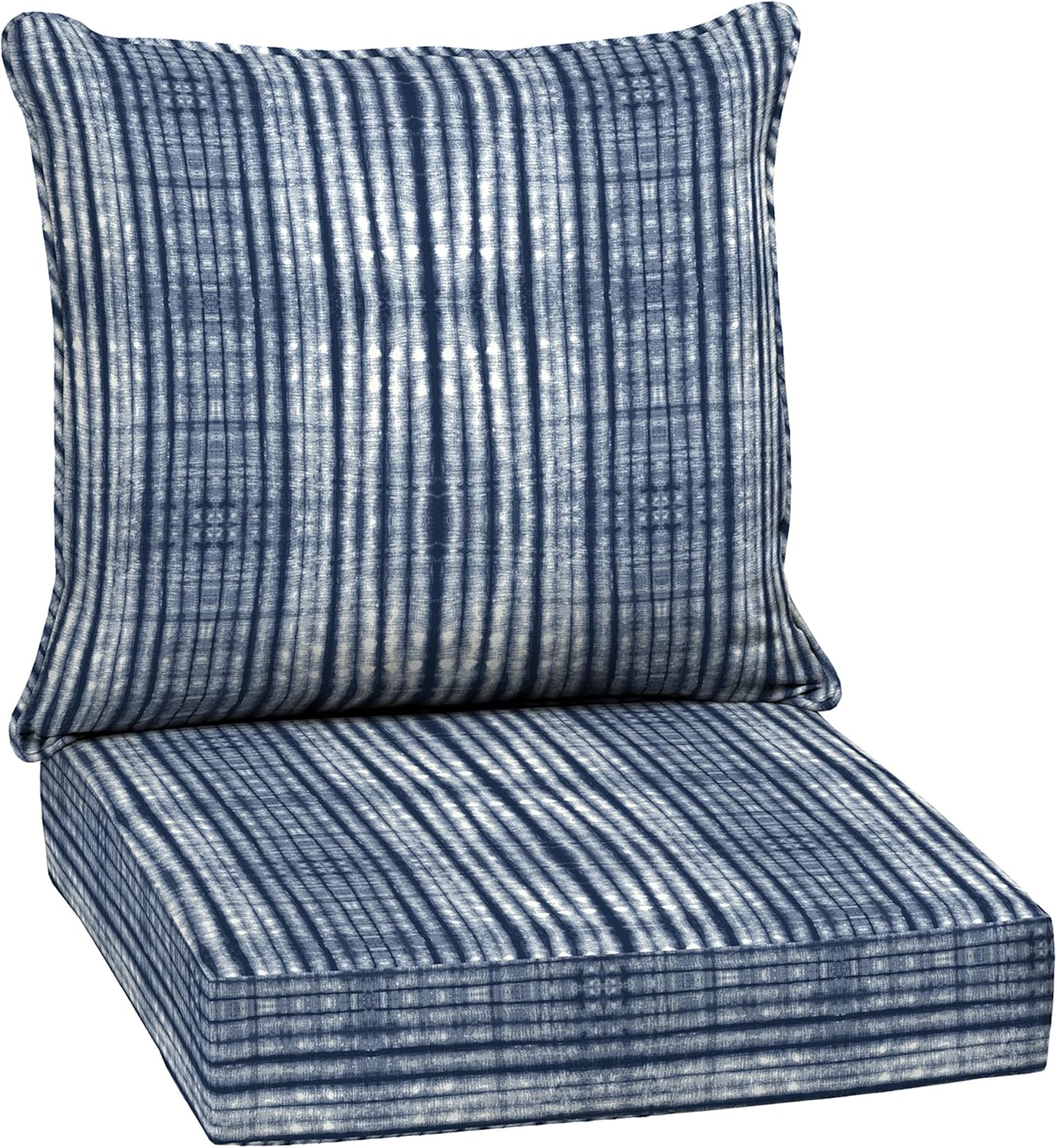 Arden Outdoor Deep Seat Cushion Set, 24 in x 24 in, Weather-Proof, Rain-Proof, Fade Resistant Patio Cushion for Chair, Sofa, and Couch Sapphire Blue Leala